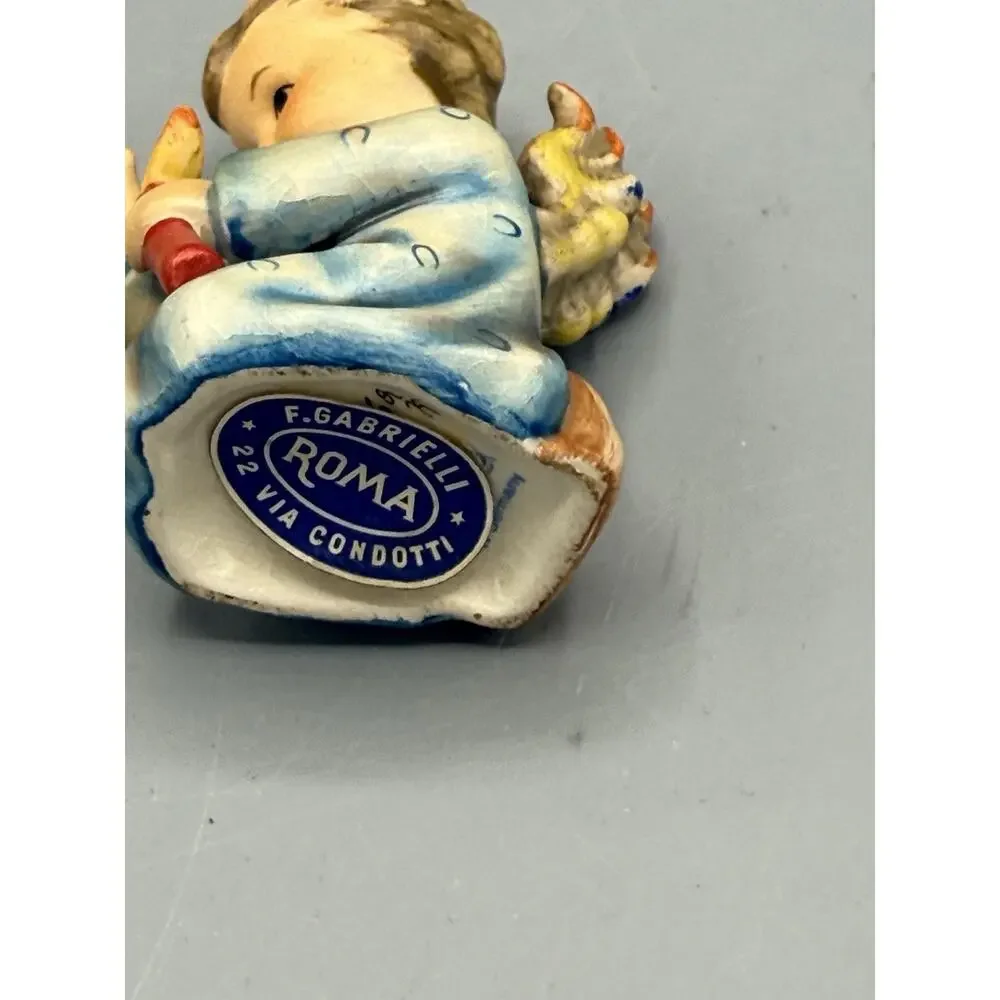 Vintage Hummel Goebel W Germany Blue Angel w Candle Figurine 3”